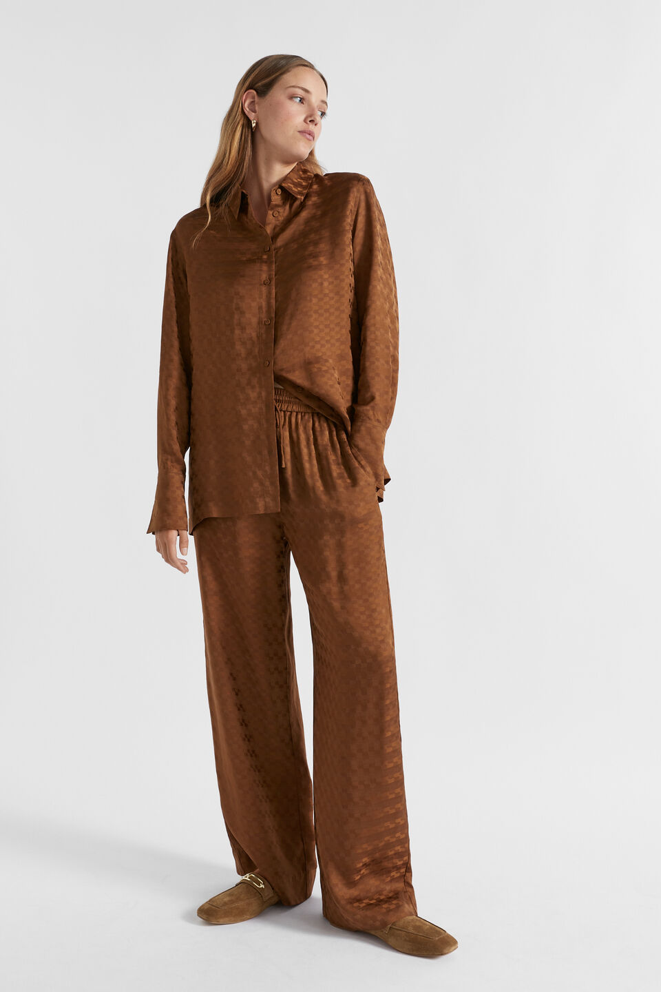 Jacquard Tie Pant  Spice