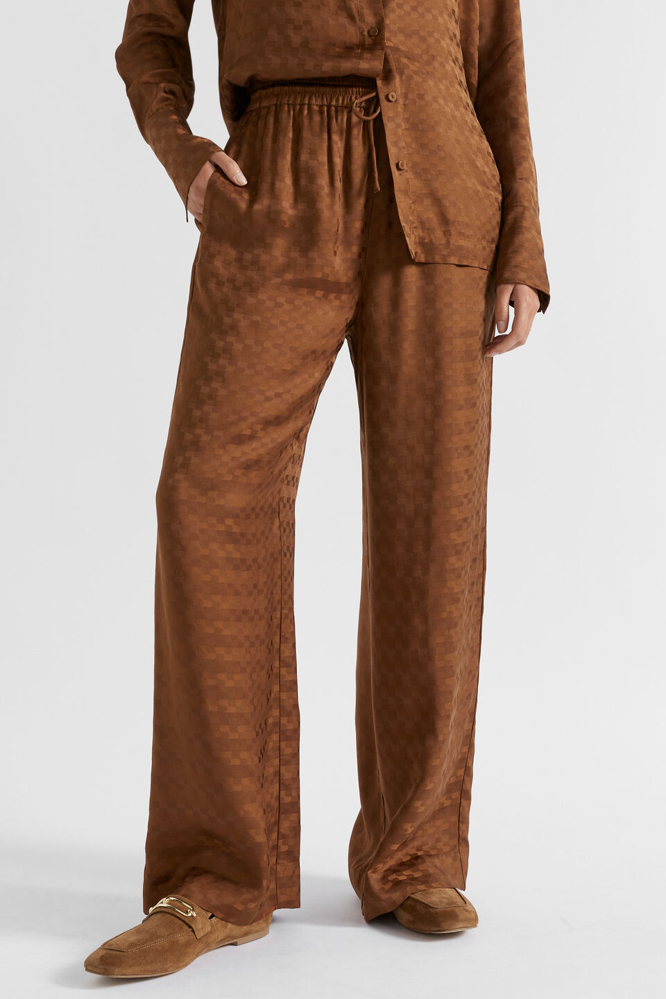 Jacquard Tie Pant  Spice