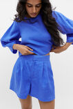 Linen Pleat Front Short  Deep Ocean  hi-res