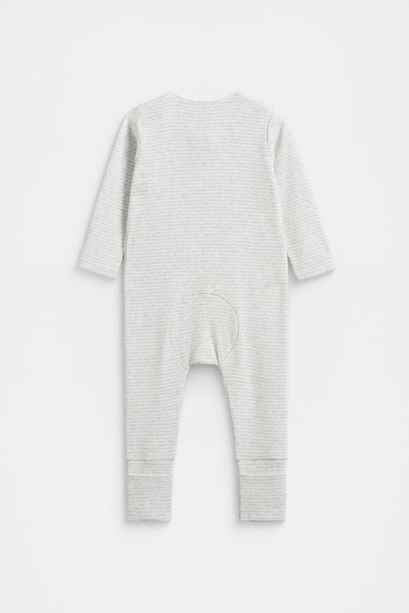 Core Logo Zipsuit  Grey Marle Stripe  hi-res