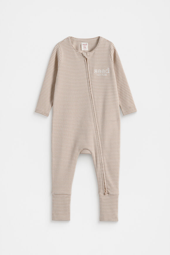 Core Logo Zipsuit  Sand Stripe  hi-res
