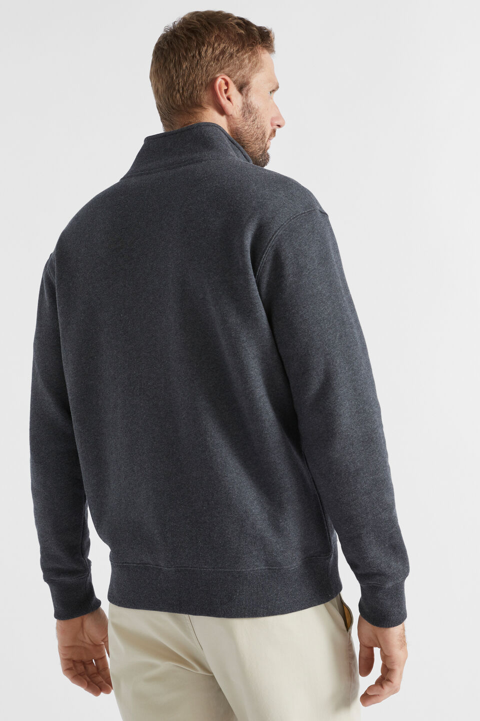 Zip Through Sweat  Charcoal Marle