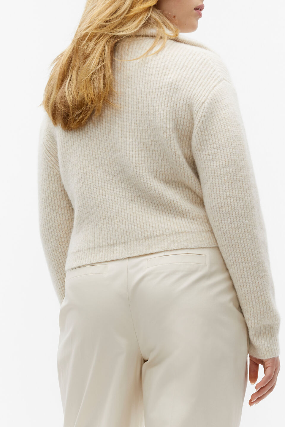 Slouch Button Through Knit Cardigan  Vanilla Cream Marle
