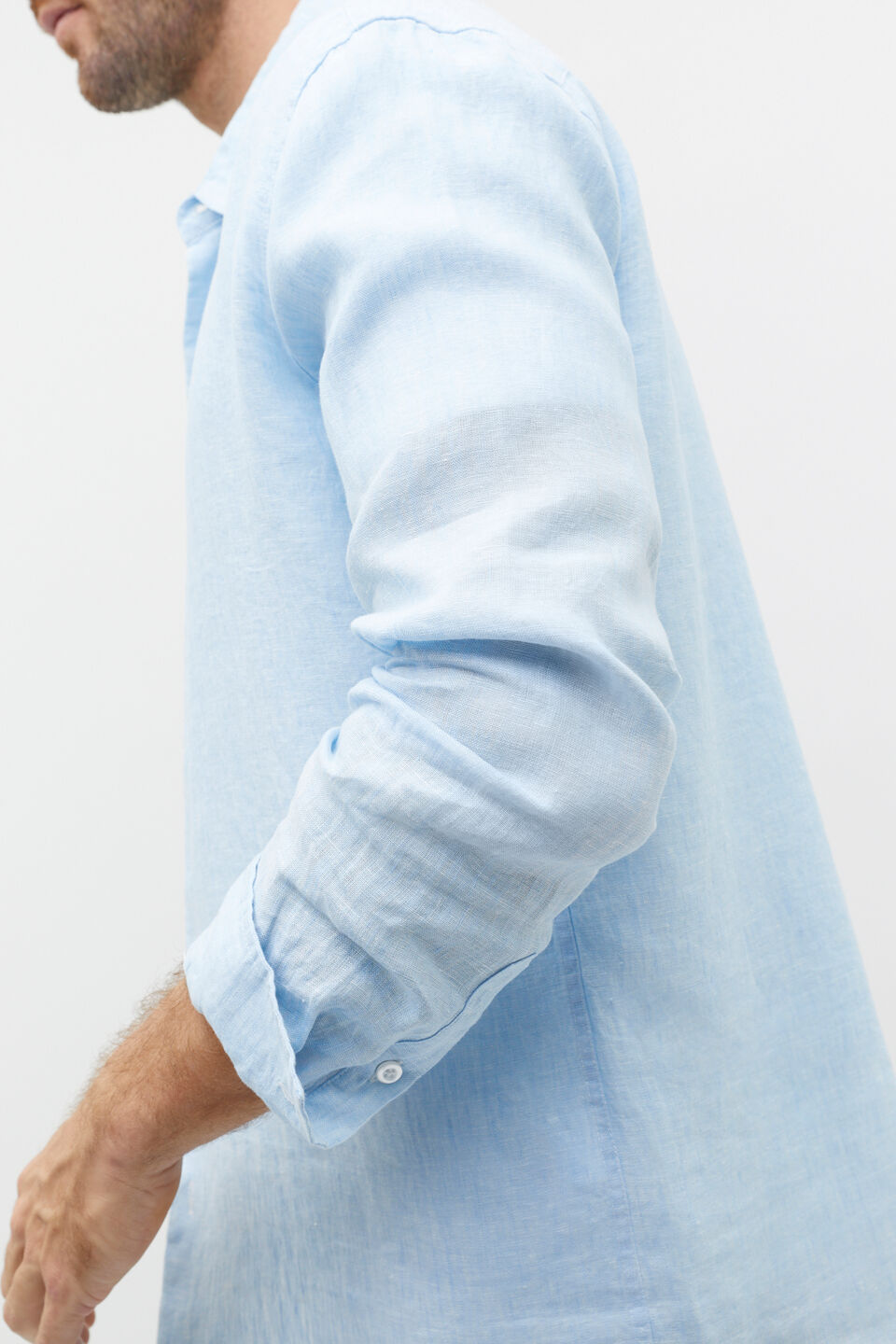 Linen Shirt  Clear Blue Crossdye