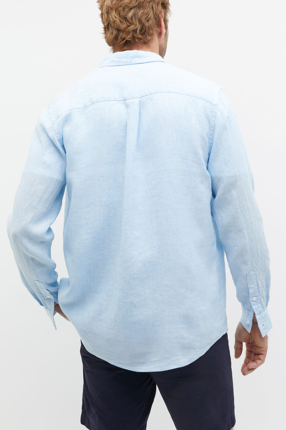 Linen Shirt  Clear Blue Crossdye