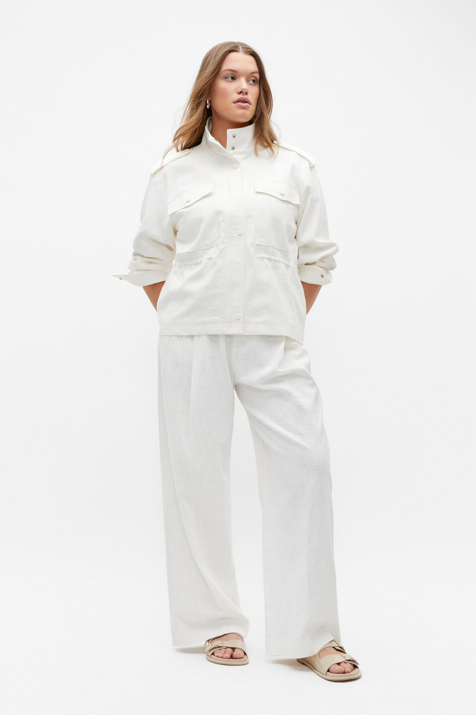 Textured Utility Jacket  Cloud Cream