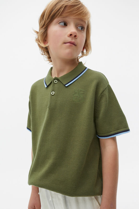 Knit Logo Polo  Kiwi Green  hi-res