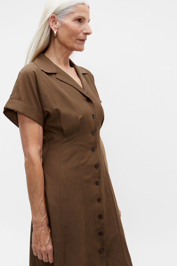 Voile Dart Detail Shirt Dress  Dark Praline  hi-res