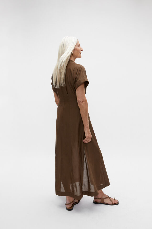 Voile Dart Detail Shirt Dress  Dark Praline  hi-res