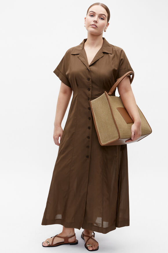 Voile Dart Detail Shirt Dress  Dark Praline  hi-res