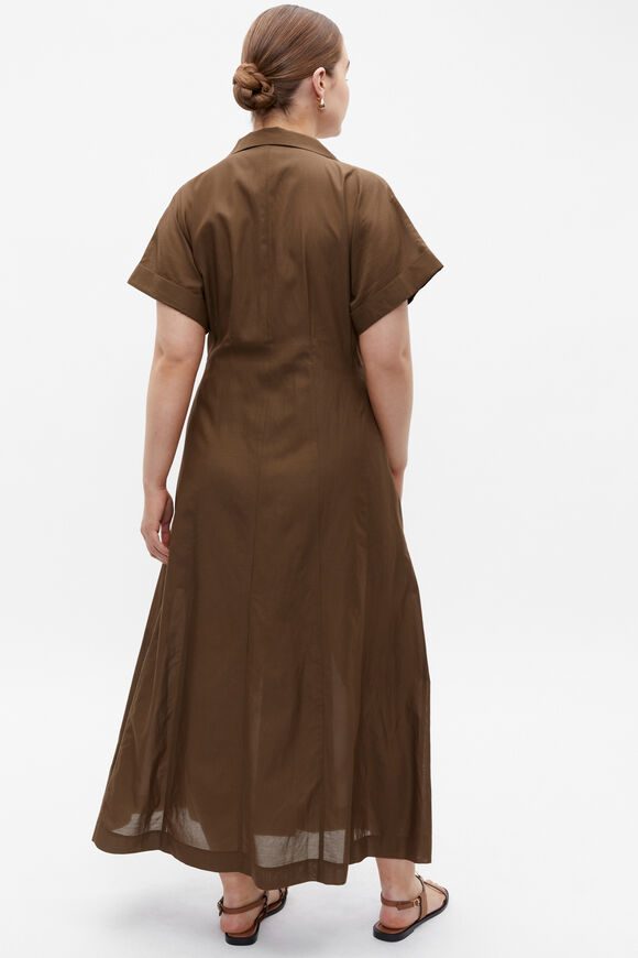 Voile Dart Detail Shirt Dress  Dark Praline  hi-res