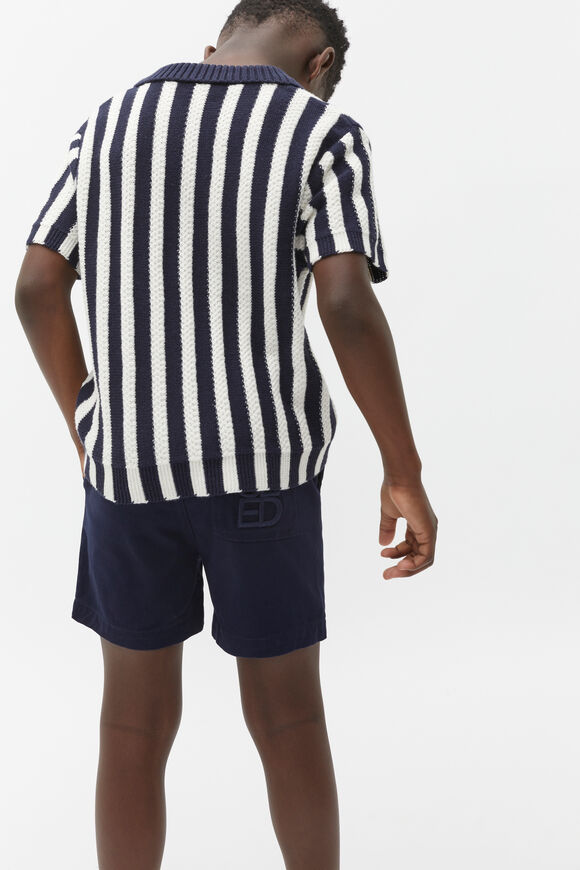 Knit Stripe Polo  Midnight Blue  hi-res