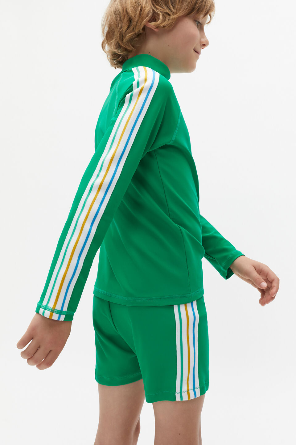 Side Stripe Tape Rashvest  Cove Green