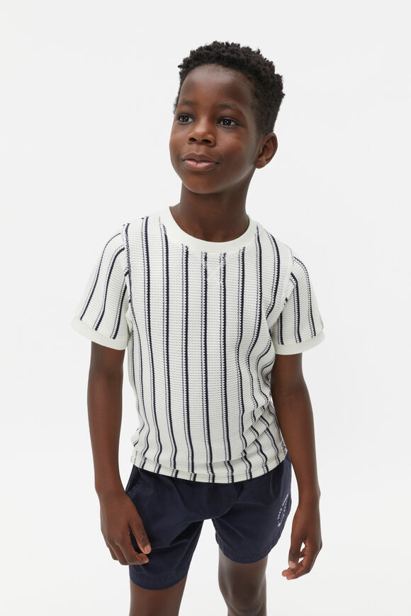 Stripe Waffle Tee  Canvas  hi-res