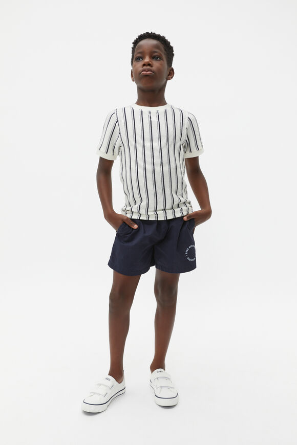 Stripe Waffle Tee  Canvas  hi-res