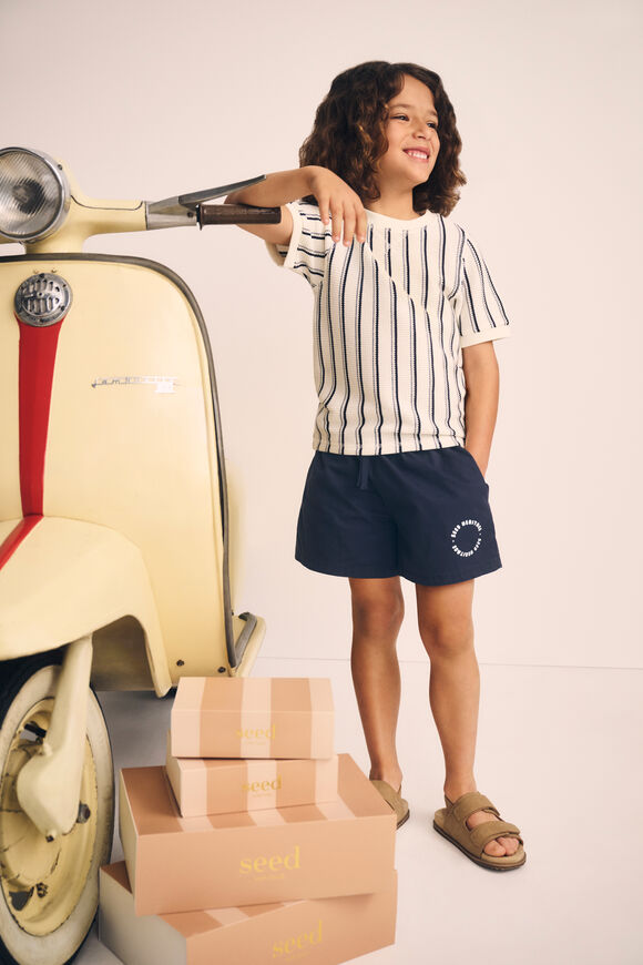 Stripe Waffle Tee  Canvas  hi-res