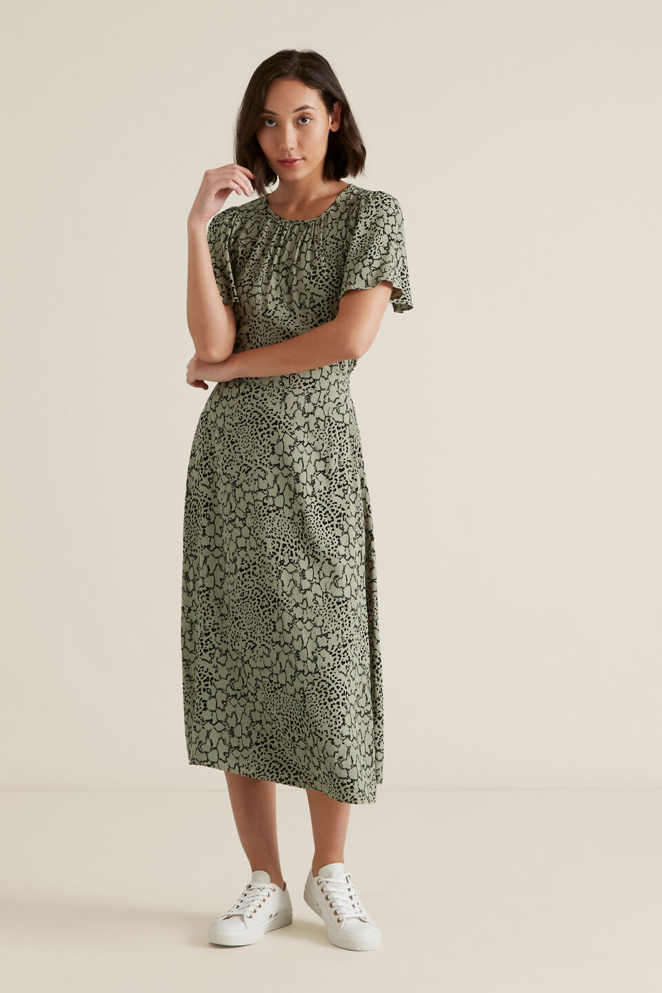 Spliced Animal Print Skirt  