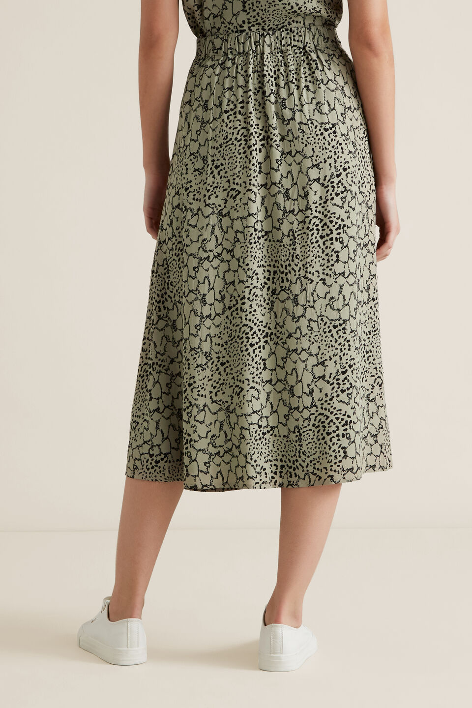 Spliced Animal Print Skirt  