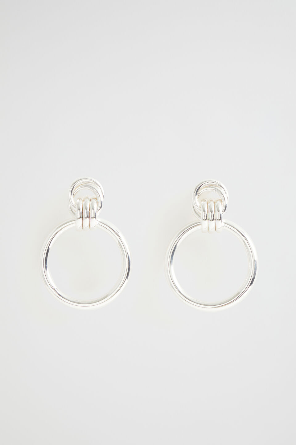 Interlock Ring Earring  Silver