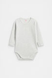 Core Rib Logo Bodysuit  Grey Marle Stripe  hi-res