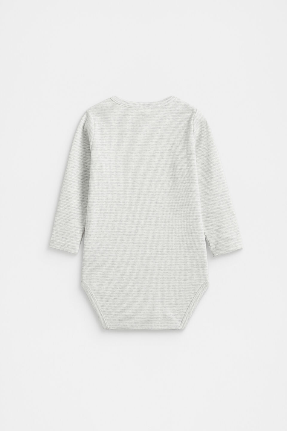Core Rib Logo Bodysuit  Grey Marle Stripe