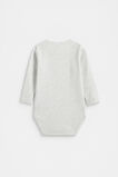 Core Rib Logo Bodysuit  Grey Marle Stripe  hi-res