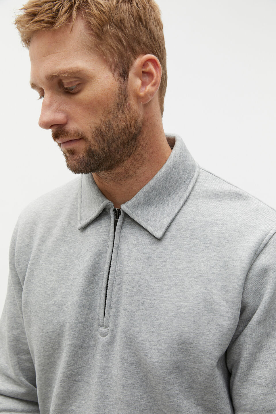 Heritage Half Zip  Silver Marle