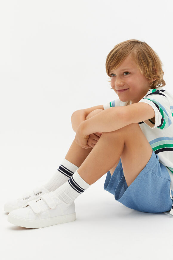 Stripe Rib Sock  Navy  hi-res