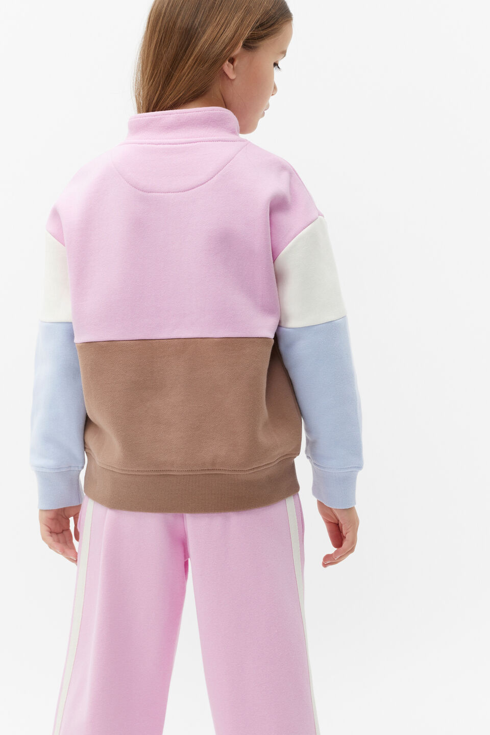 Essential Logo Snap Sweat  Fairy Floss