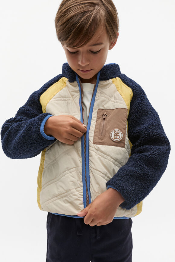 Spliced Teddy Jacket  Midnight Blue  hi-res