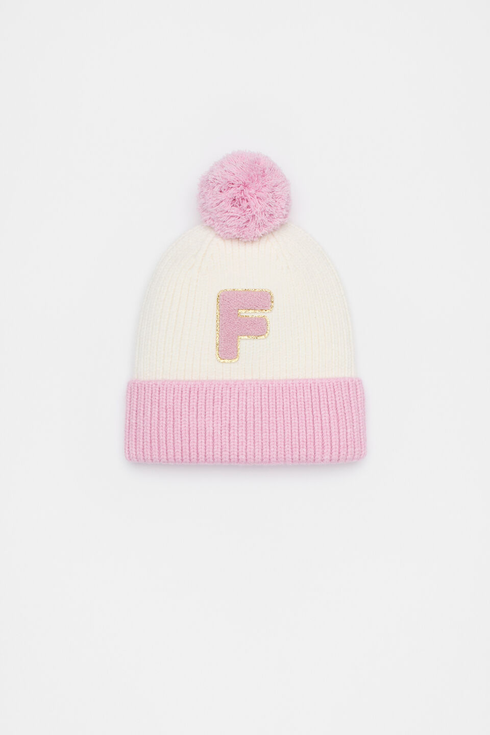 Colourblock Initial Beanie  F