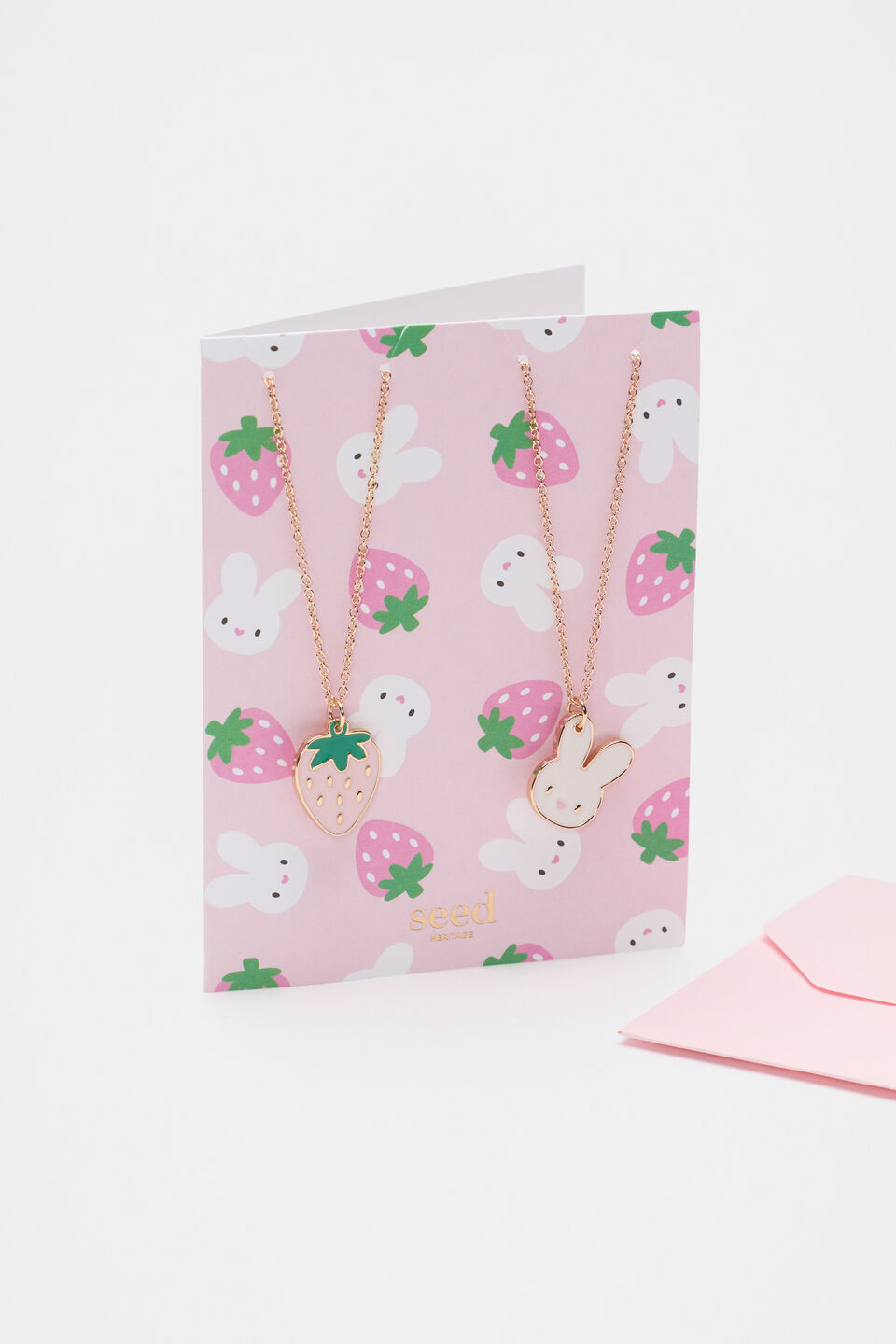 Bunny Greeting Card And Necklace  Multi