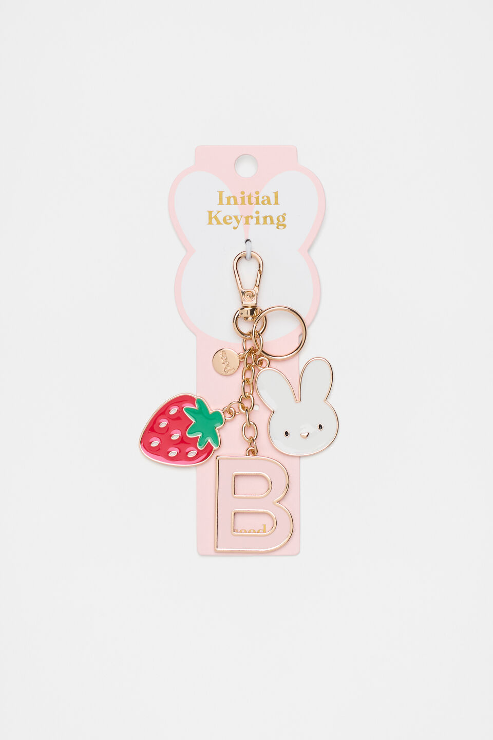 Bunny Initial Charm Keyring  B