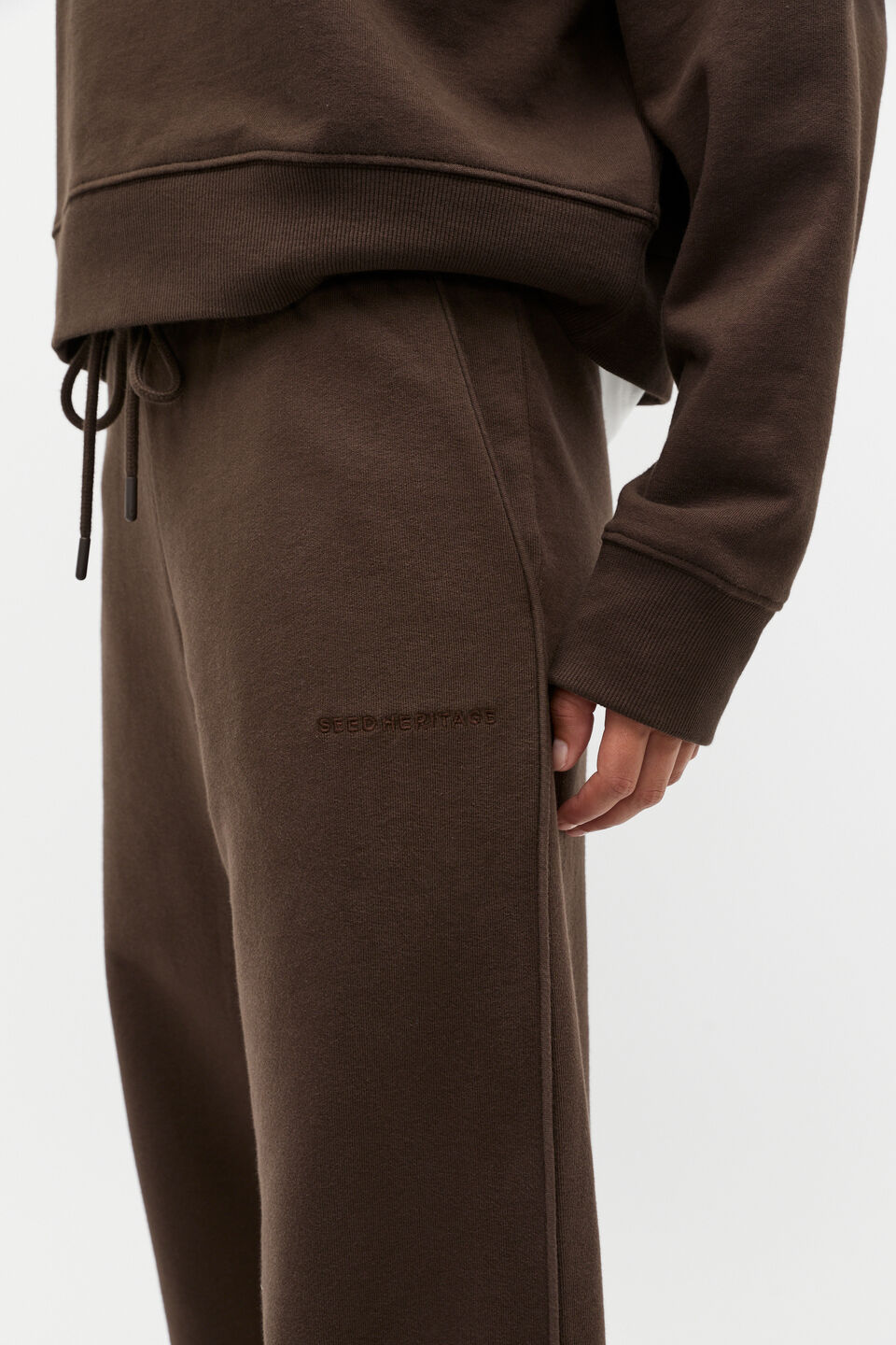 Heritage Wide Leg Track Pant  Dark Espresso