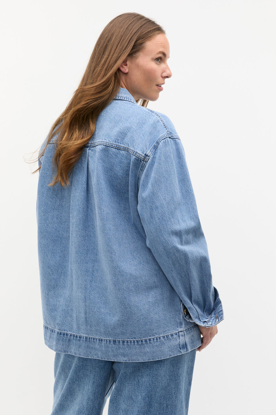 Denim Pocket Shacket  Mist Blue Wash