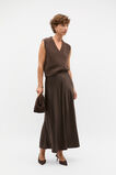 Satin Midi Swing Skirt  Dark Espresso  hi-res