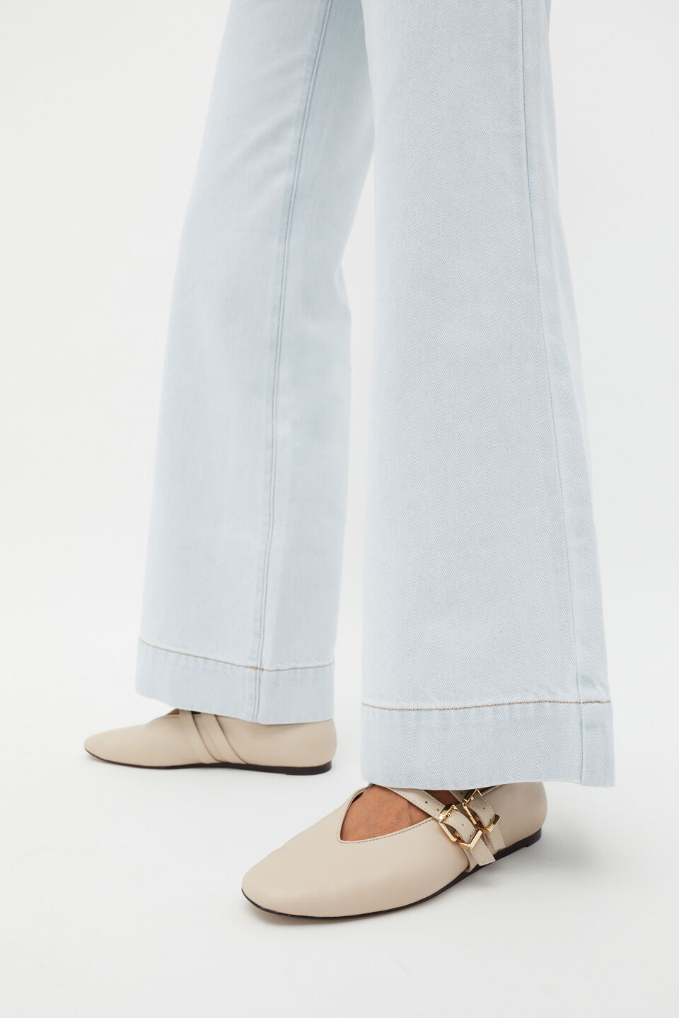 Astrid Double Strap Ballet Flat  Oat