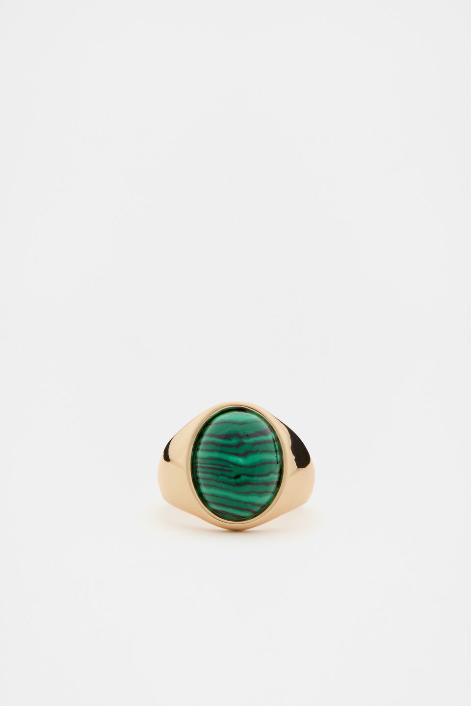 Stone Inlay Signet Ring  Green