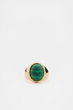 Stone Inlay Signet Ring  Green  hi-res