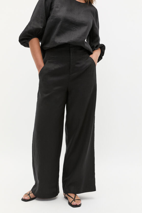 Core Linen Waisted Pant  Black  hi-res