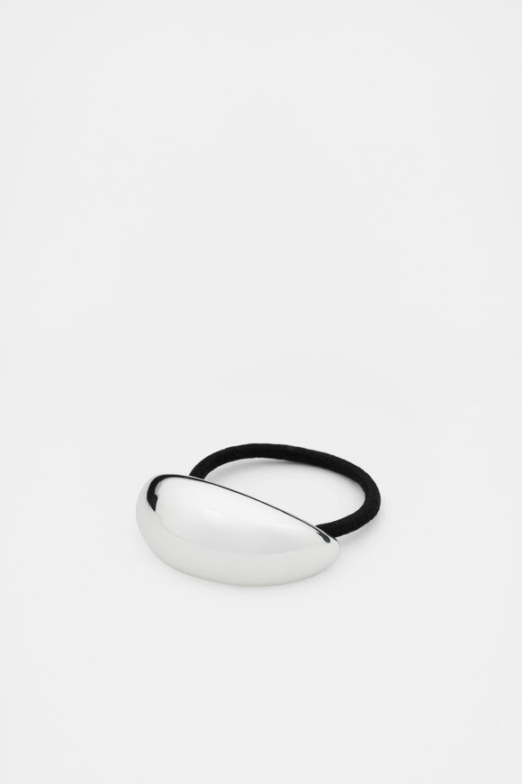Curved Hair Tie  Silver  hi-res