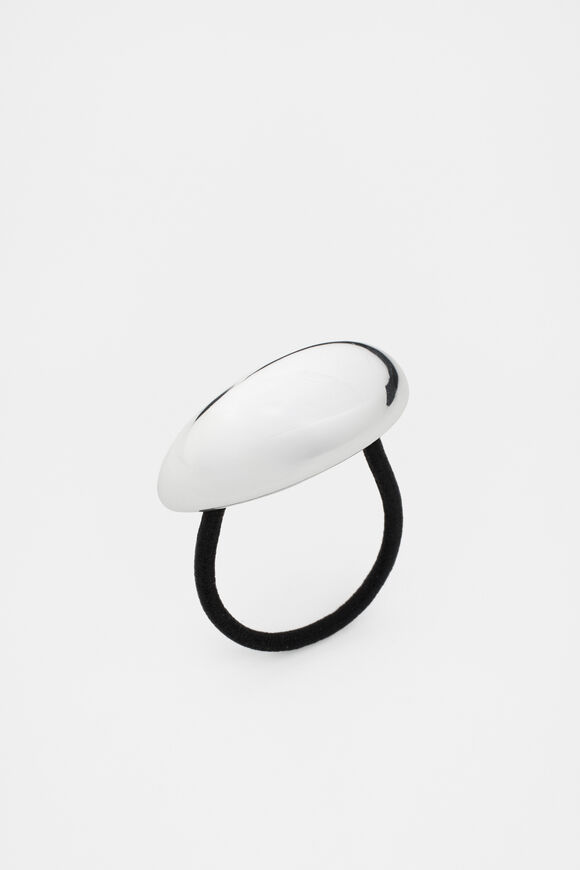 Curved Hair Tie  Silver  hi-res