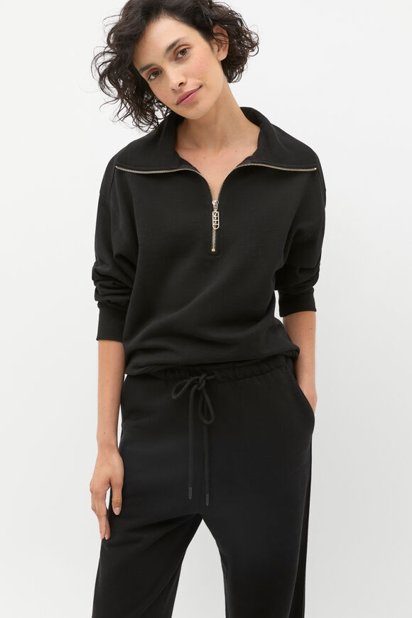 Core Heritage Half Zip Sweat  Black  hi-res