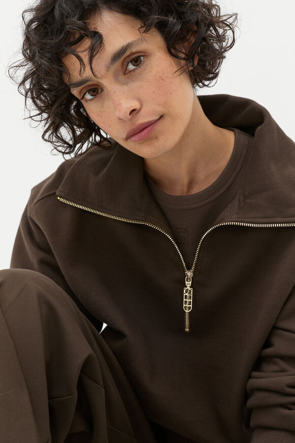 Core Heritage Half Zip Sweat  Dark Espresso  hi-res