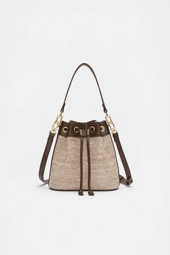 Mini Woven Bucket Bag  Dark Espresso  hi-res