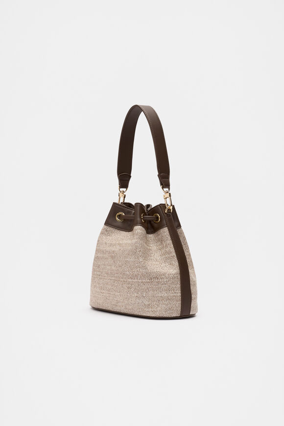 Mini Woven Bucket Bag  Dark Espresso  hi-res