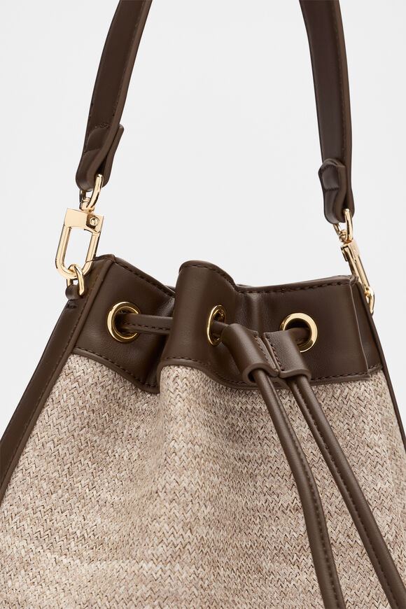 Mini Woven Bucket Bag  Dark Espresso  hi-res