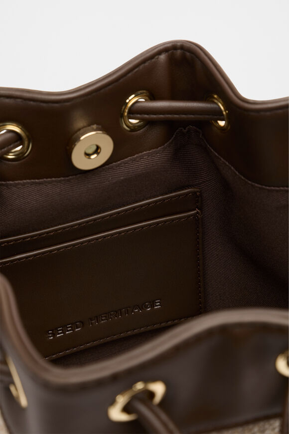 Mini Woven Bucket Bag  Dark Espresso  hi-res