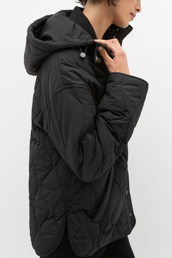 Boxy Quilted Jacket  Black  hi-res