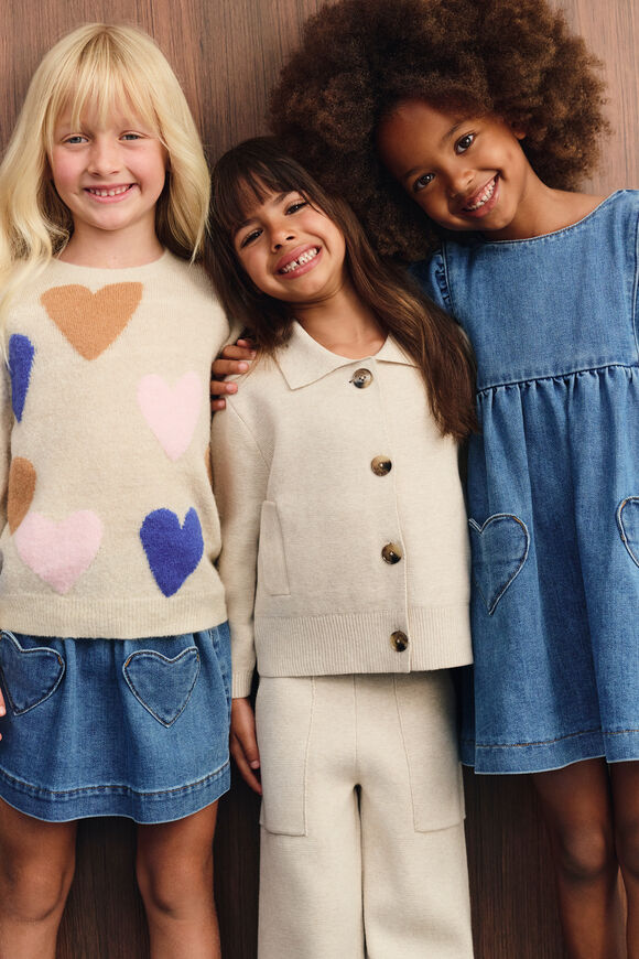 Heart Knit Sweater  Oat Marle  hi-res